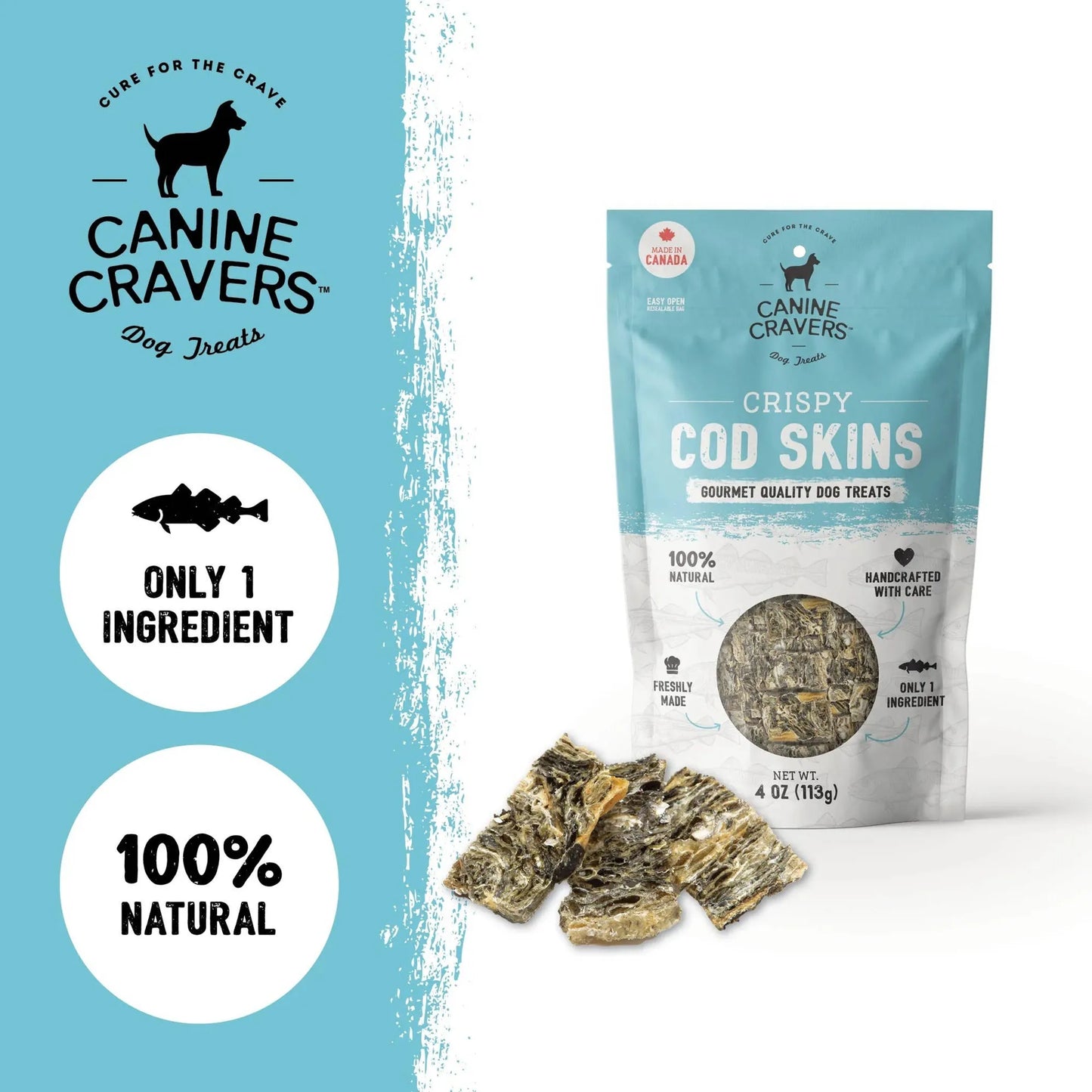 Canine Cravers: Crispy Cod Skins, 4.0 oz
