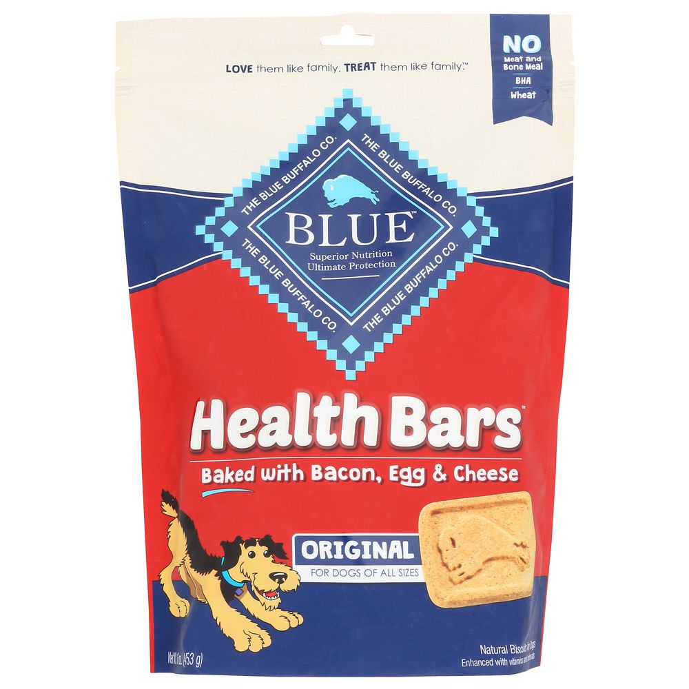 Blue Buffalo: Health Bars Baked with Bacon, Egg and Cheese Crunchy Dog Biscuits, 16.0 oz