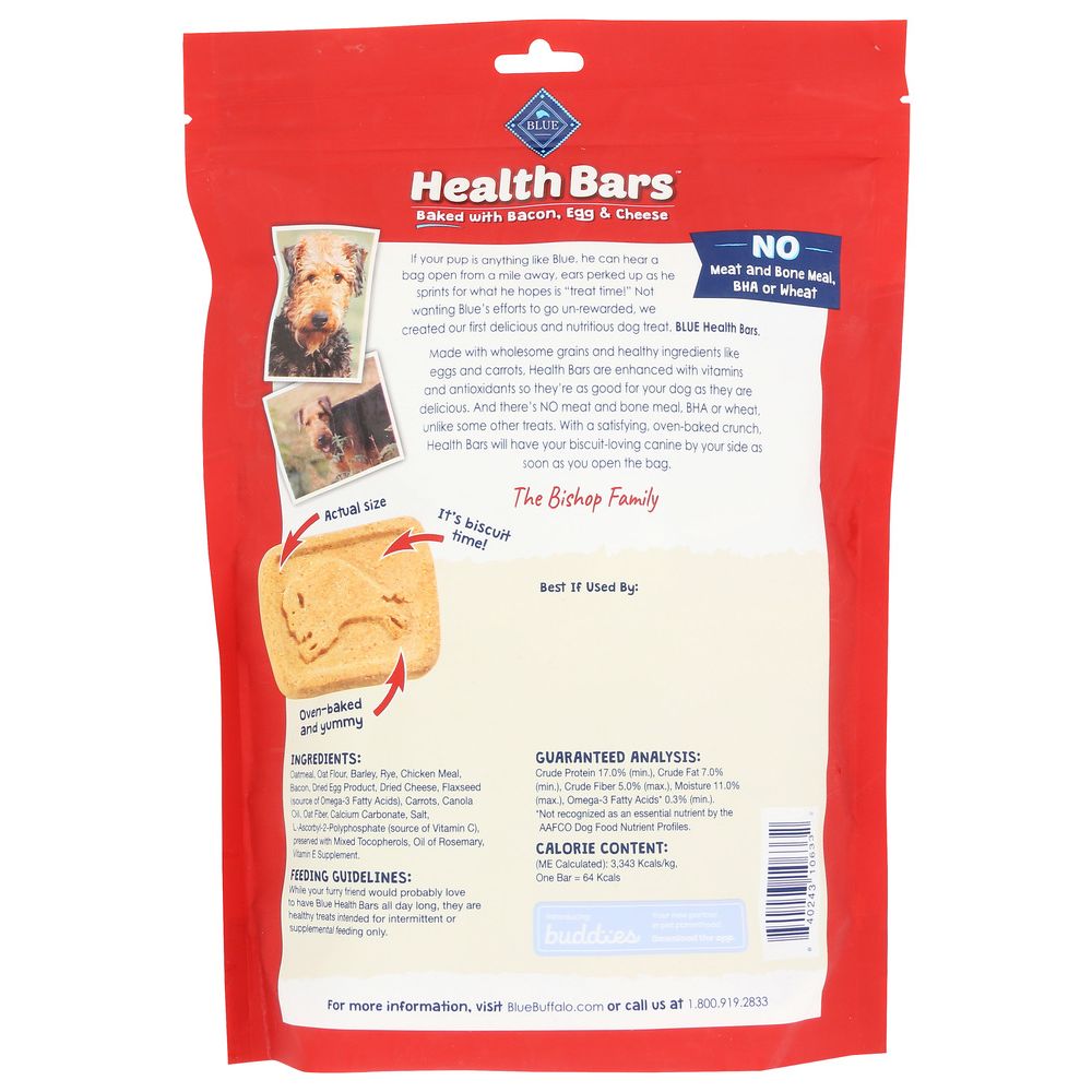 Blue Buffalo: Health Bars Baked with Bacon, Egg and Cheese Crunchy Dog Biscuits, 16.0 oz